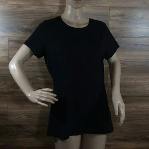 Lands' End Shaped Classic Black Short Sleeve Tee M